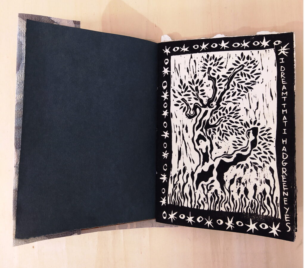 "Te quiero", linocut book, 2023
