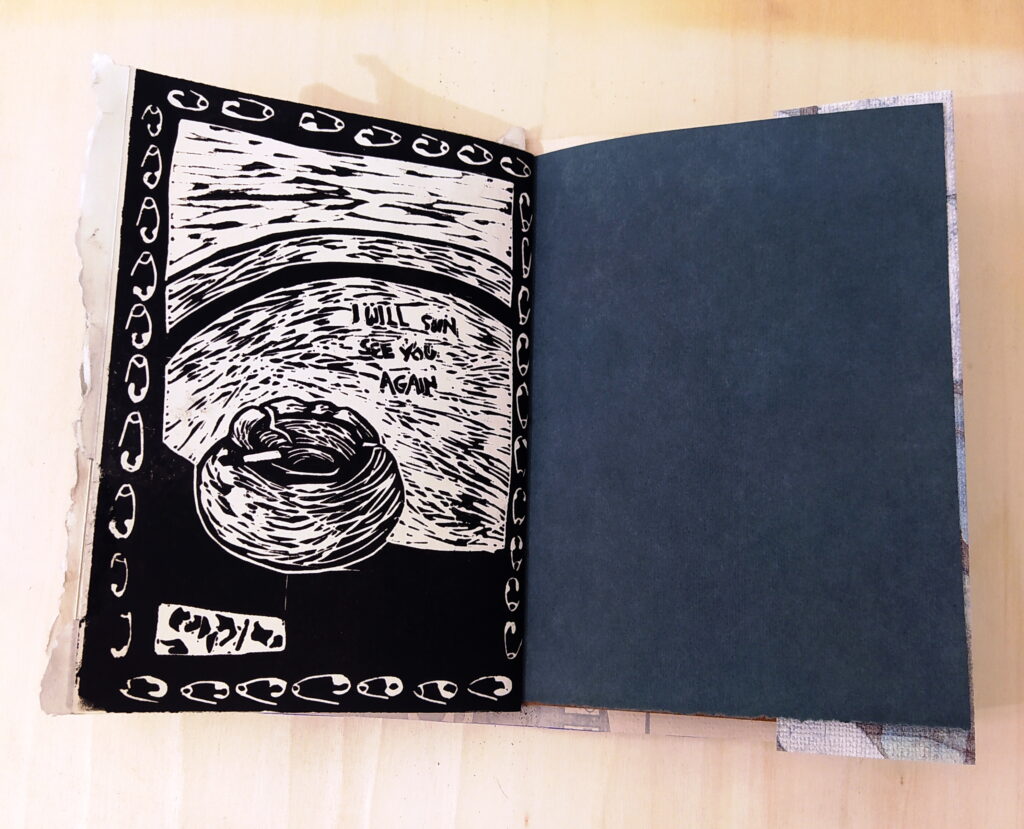 "Te quiero", linocut book, 2023