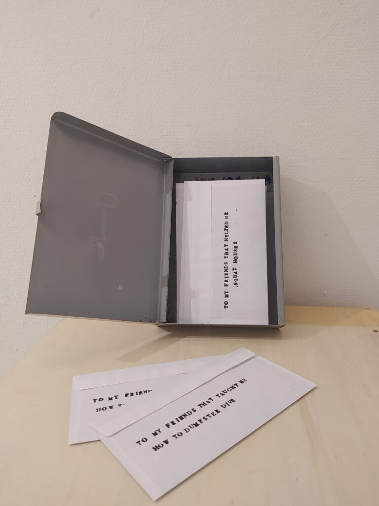 "50 letters", mixed media, 2023