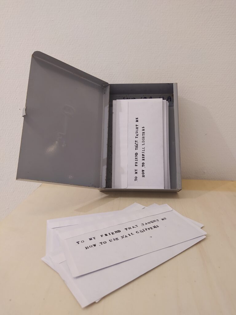 "50 letters", mixed media, 2023