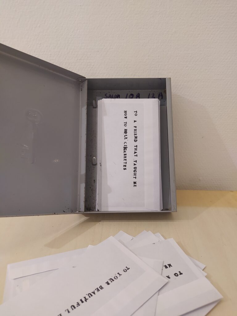 "50 letters", mixed media, 2023